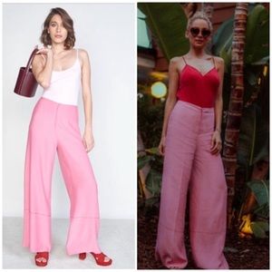 STAUD 12 Monte Crepe Wide-leg Pants In Pink